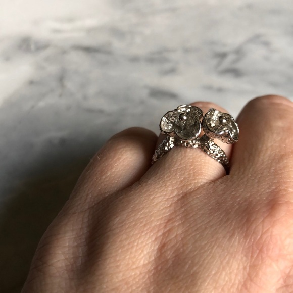 Sterling silver flower art ring size 5.75 - Picture 3 of 7